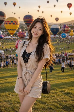 East Asian Woman Hot Air Balloon Festival - 1