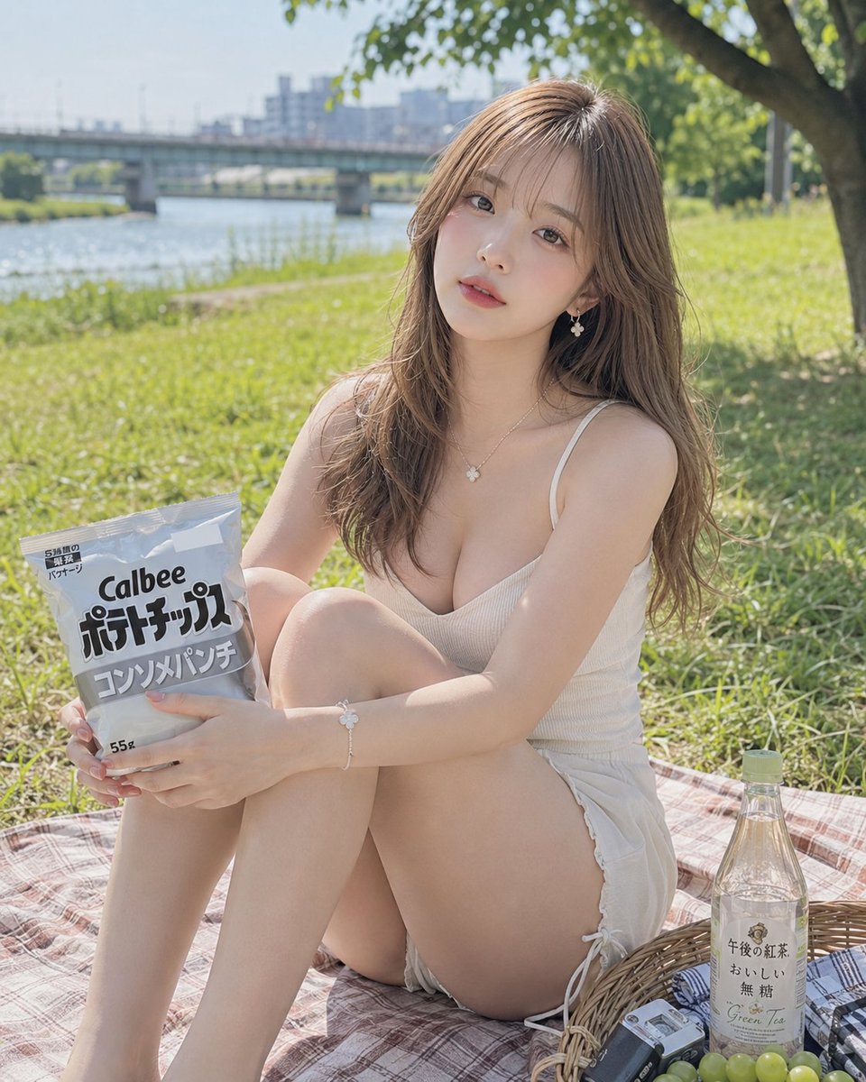 Japanese Riverside Summer Picnic Portrait