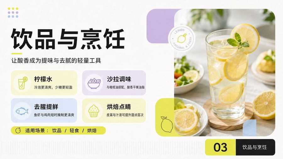 Modern Lemon Uses PPT Cover