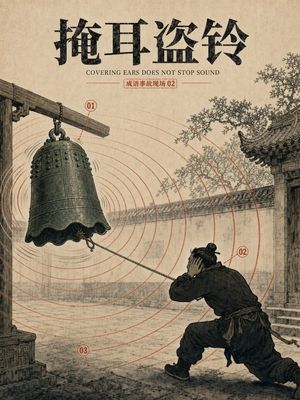 Vintage Chinese Idiom Bell Poster