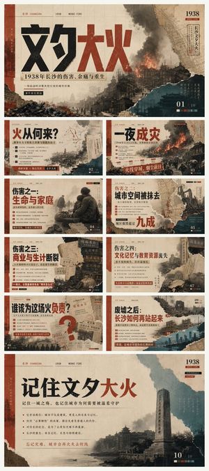 Wenxi Fire Historical PPT Cover