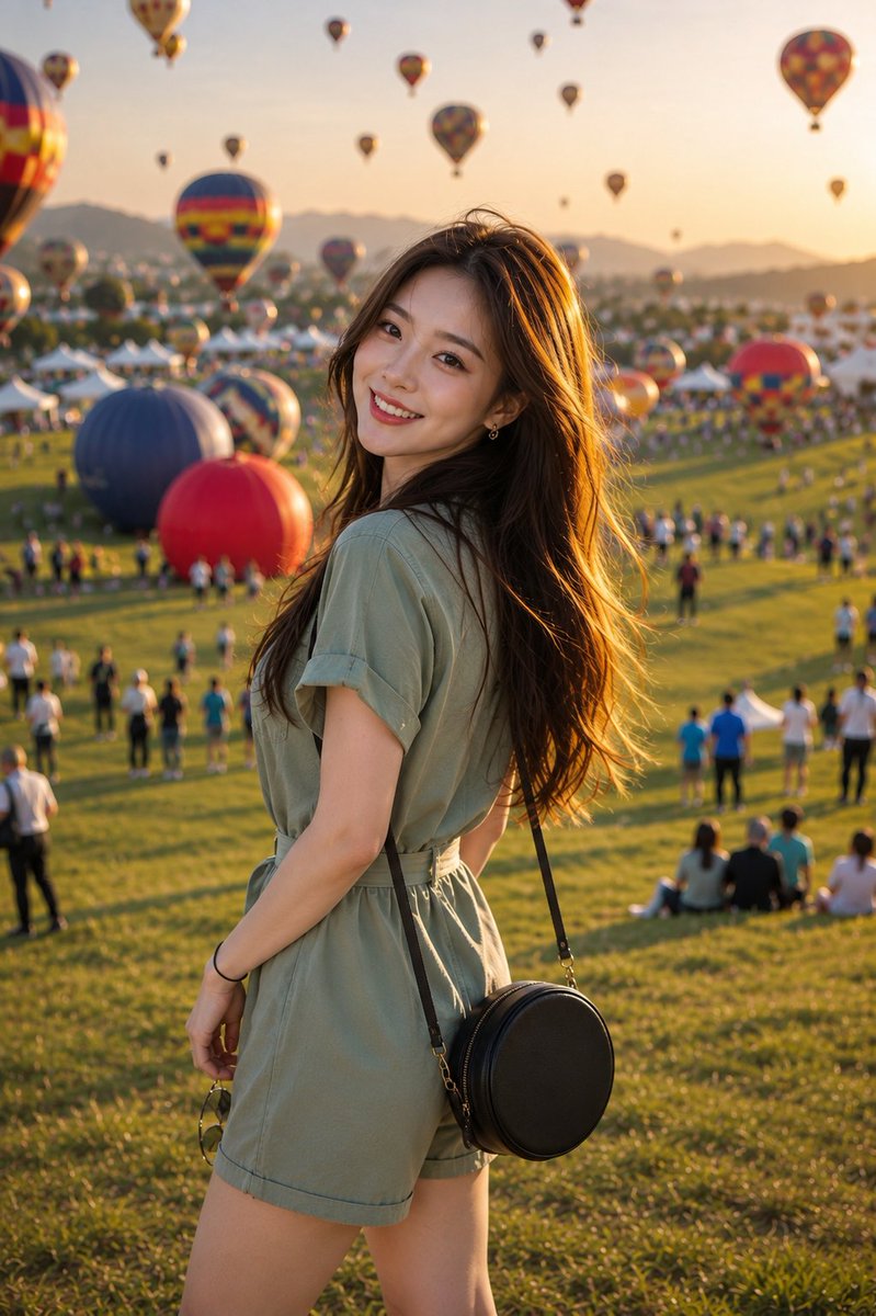 东亚女性热气球节