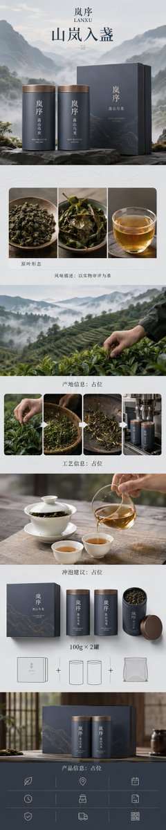 禪意烏龍茶電商詳情頁