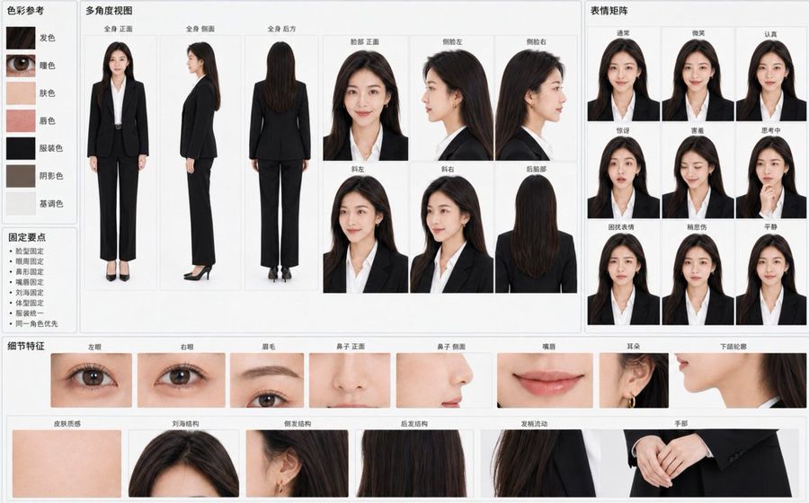 캐릭터 참조 시트 레이아웃