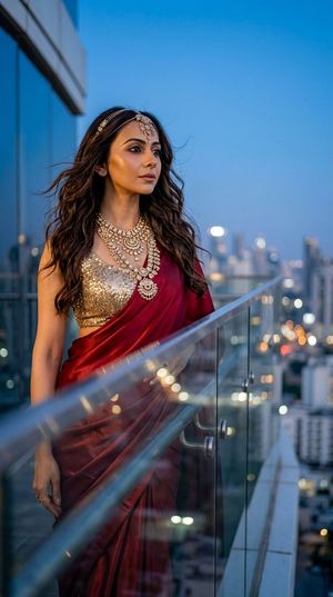 Red and Gold Saree Portrait - 2