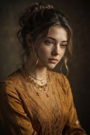 Vintage Mustard Dress Portrait - 1
