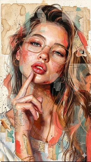 Mixed Media Abstract Portrait Illustration - 2