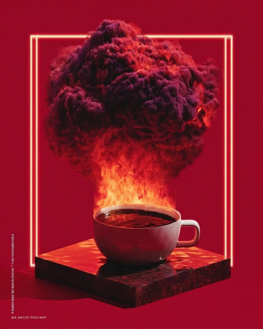 Monochromatic Red Surreal Conceptual Art