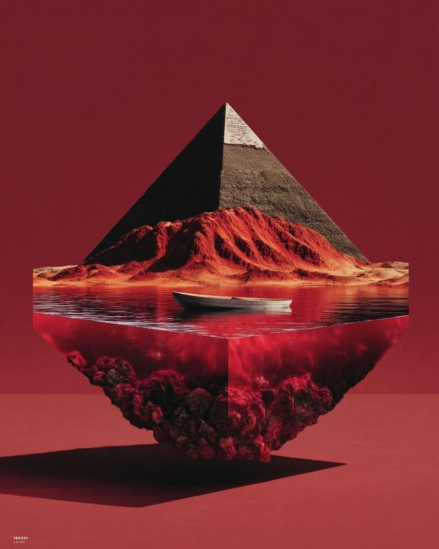 Monochromatic Red Surreal Conceptual Art