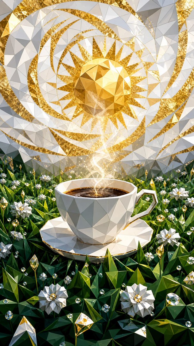 Mosaic Butterfly and Geometric Coffee Art