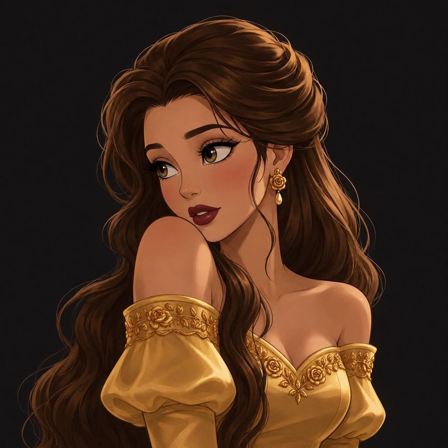 Elegant Fantasy Princess in Royal Gown