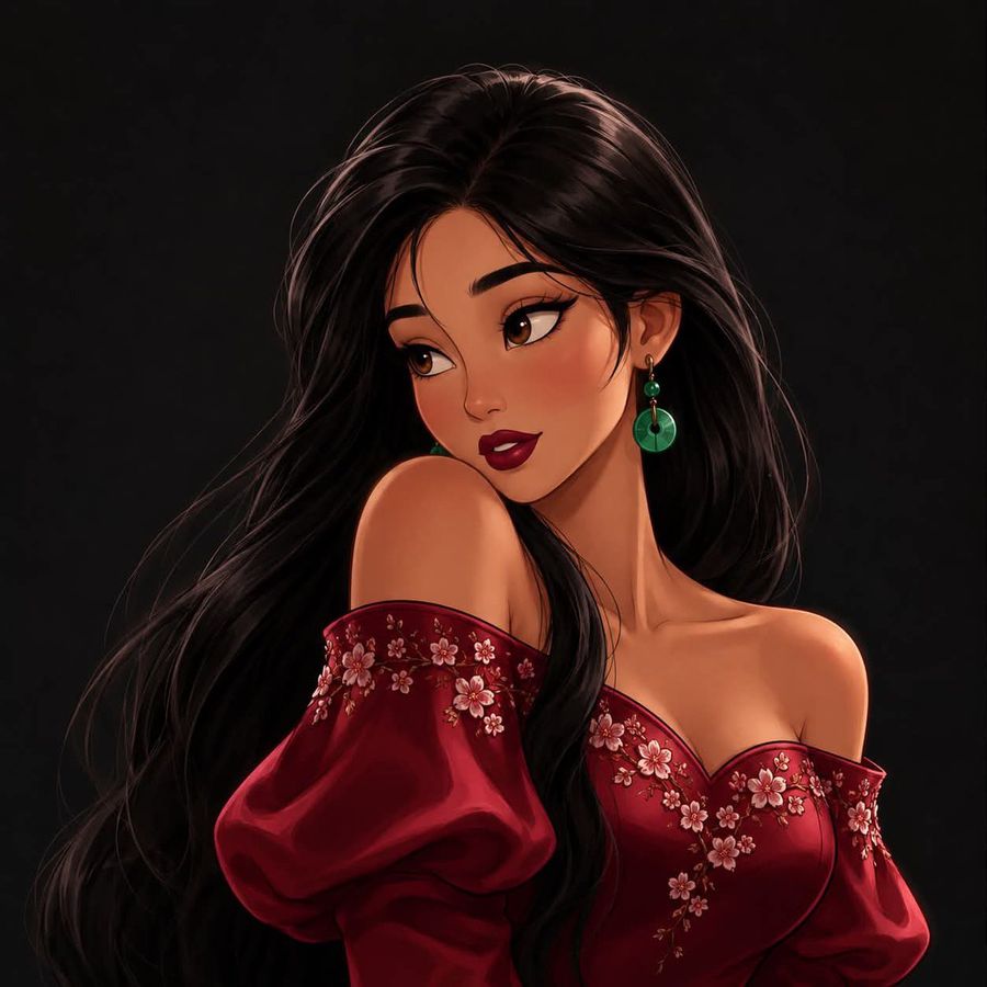 Elegant Fantasy Princess in Royal Gown