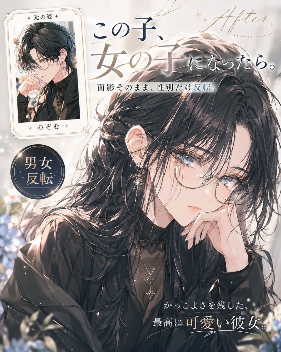 Gender-Reversal Anime Magazine Cover