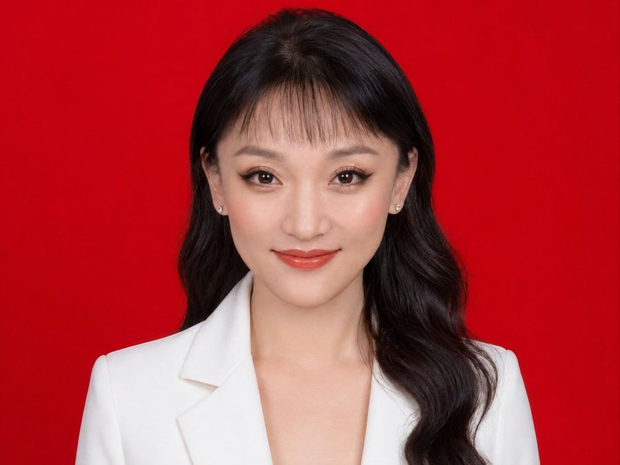 Red Background Formal ID Portrait
