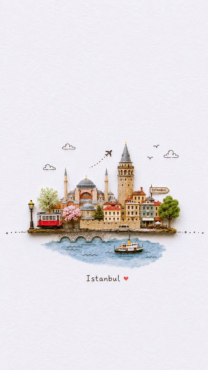 Miniature Paper-Craft Travel Illustration