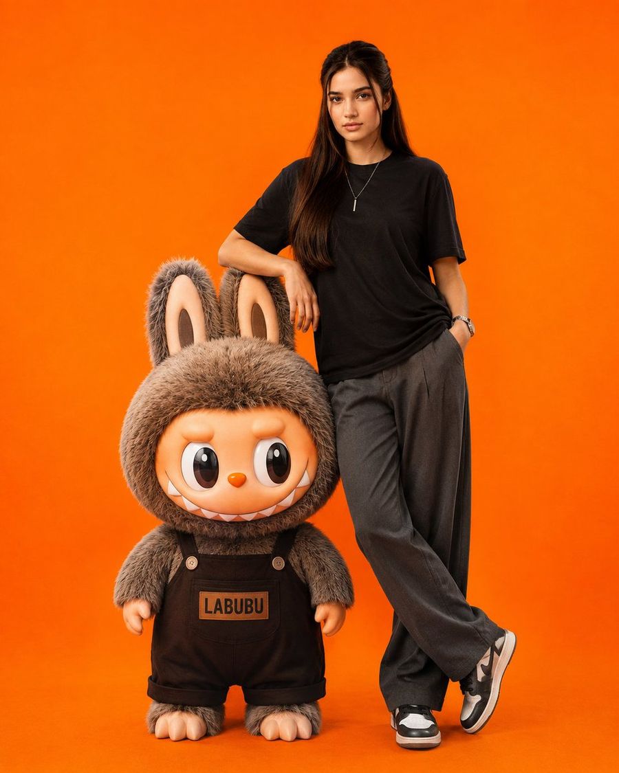 Fashion Portrait with Labubu Character