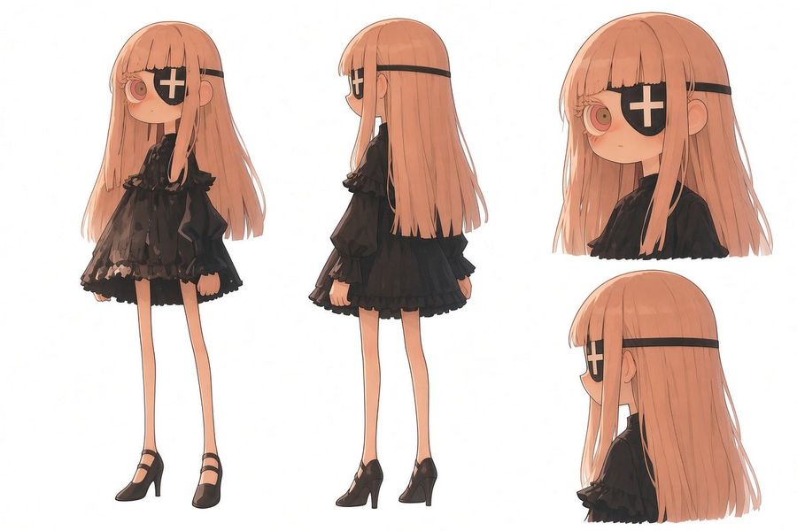 Gothic Eyepatch Anime Character Sheet