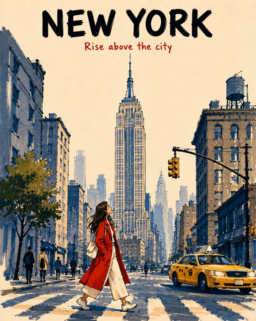 Alcohol Marker Travel Poster Prompt