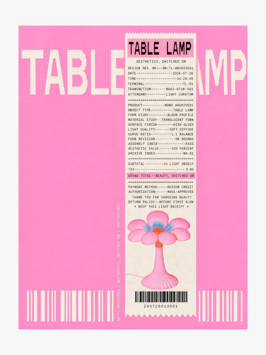 Thermal Receipt Table Lamp Poster