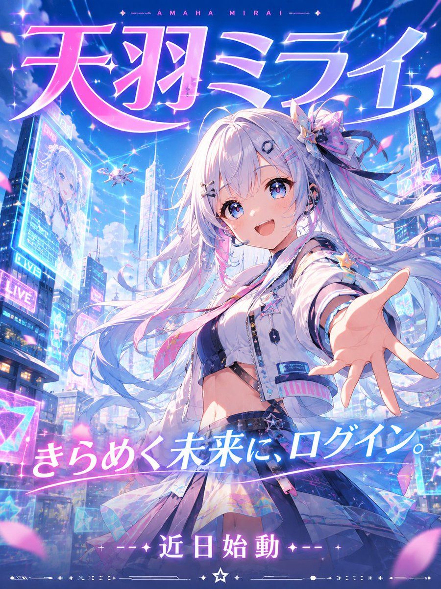 Futuristic VTuber Debut Poster