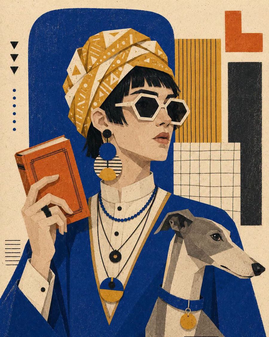 Graphic Cut-Paper Editorial Portrait
