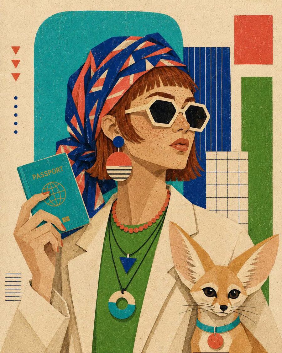 Graphic Cut-Paper Editorial Portrait