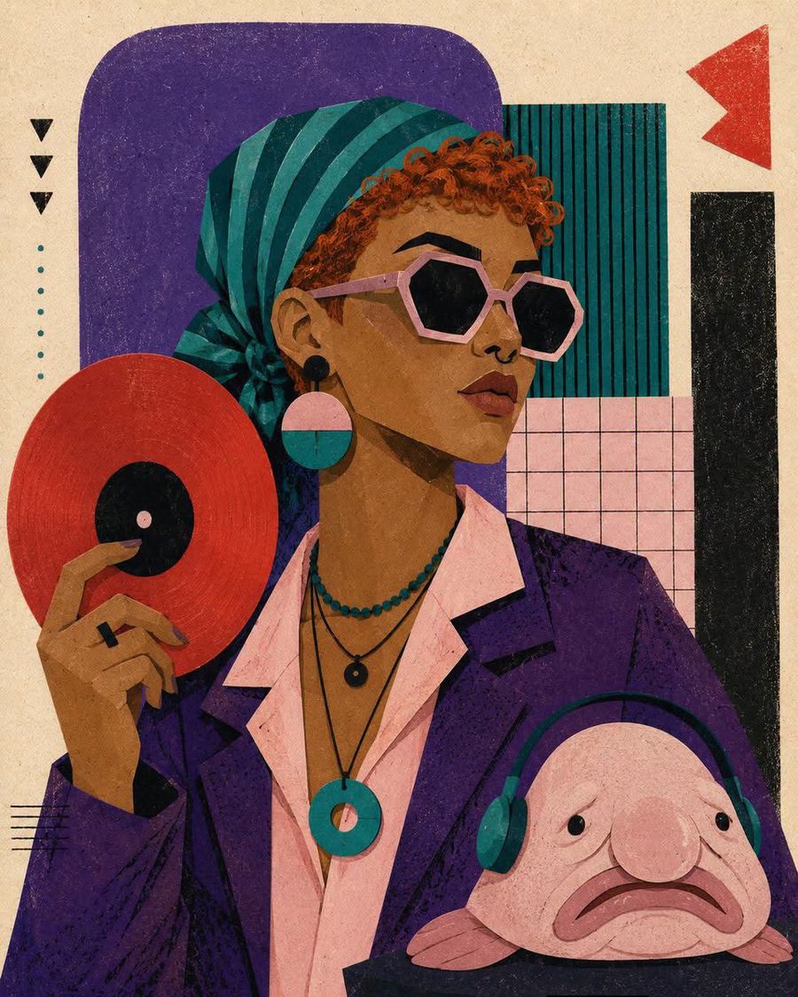 Graphic Cut-Paper Editorial Portrait