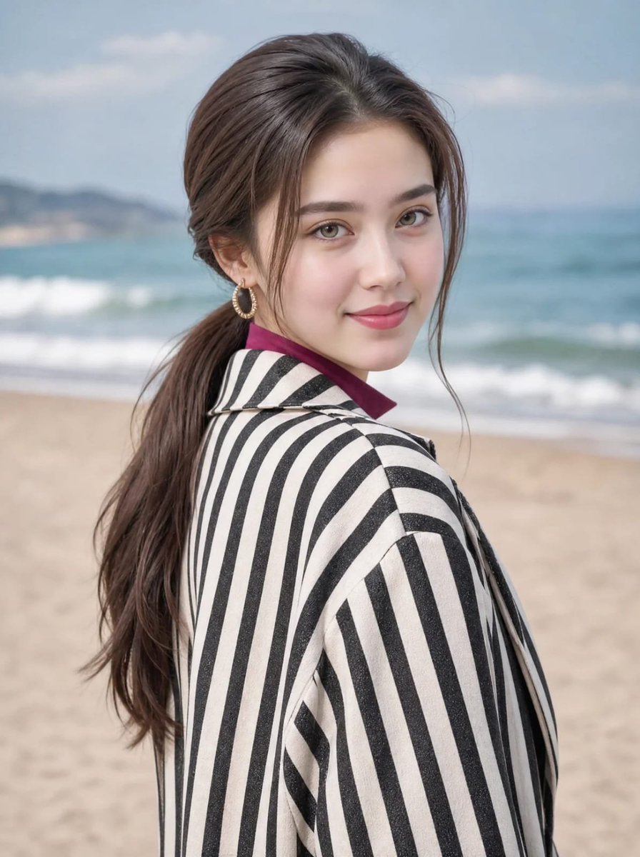 ภาพถ่ายพอร์ตเทรตสไตล์แฟชั่นริมชายหาด