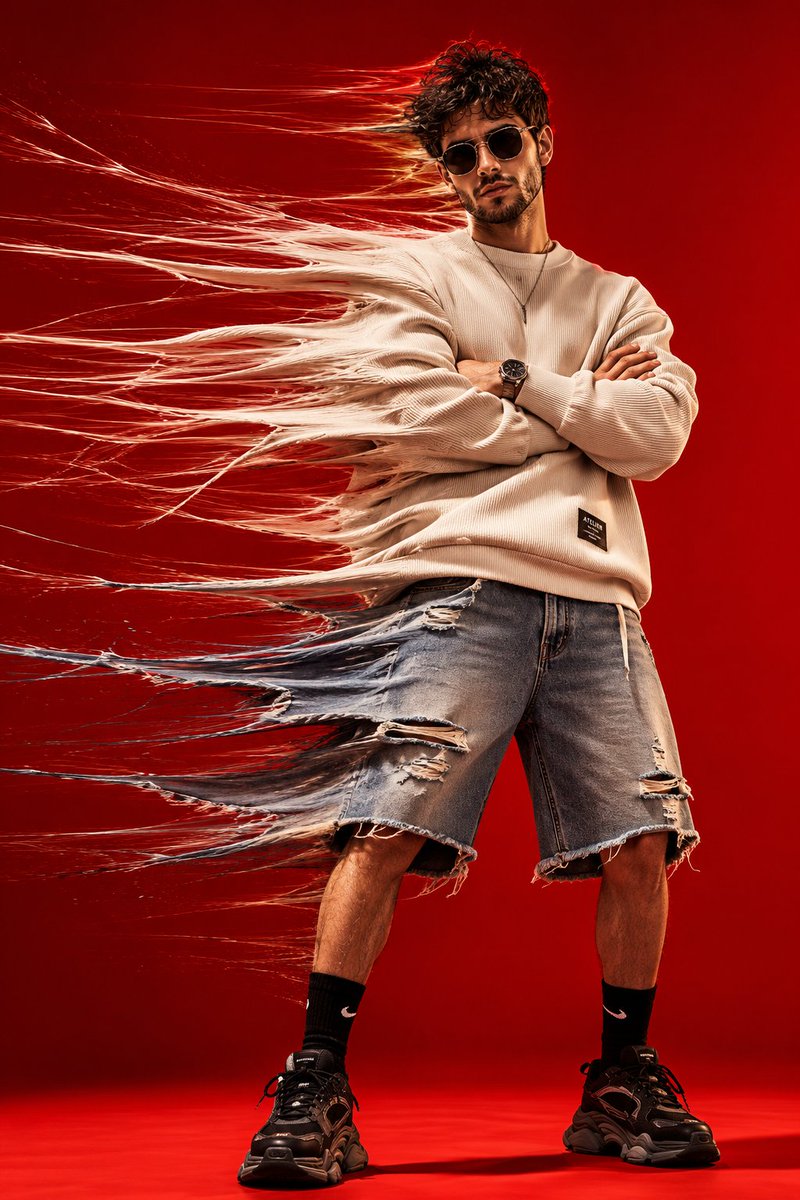 High-Fashion Time-Stretch Studio Portrait
