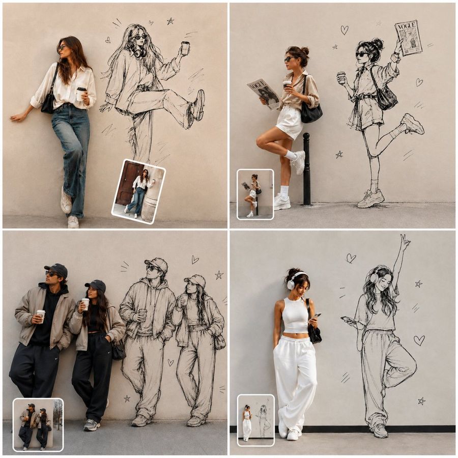 Street Fashion Sketch Alter Ego Collage