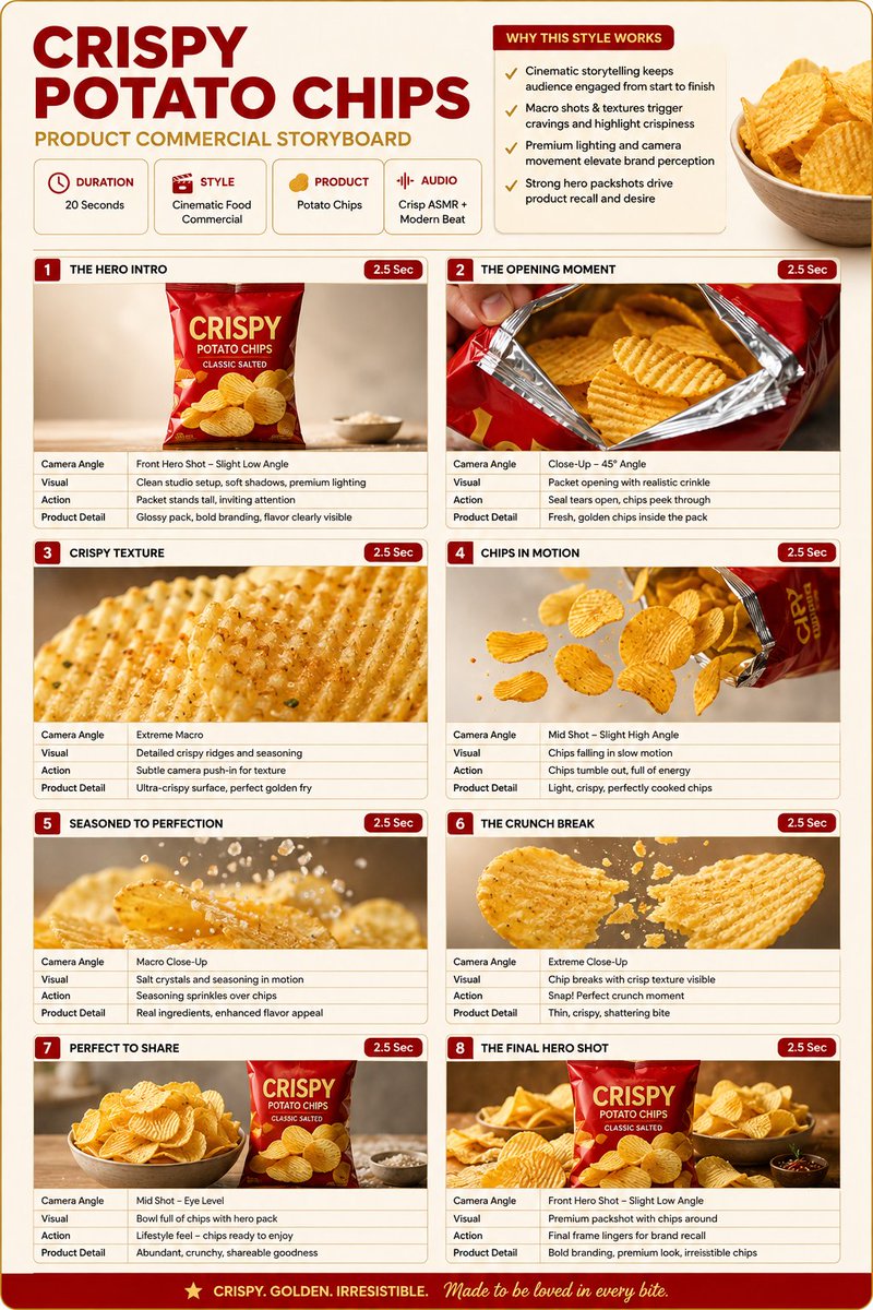 Food Product Commercial Storyboard