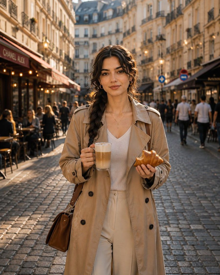 Escena de estilo de vida: Mañana de café parisino