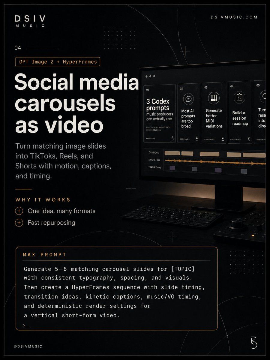 Slide Carousel-to-Video in stile Dark Tech