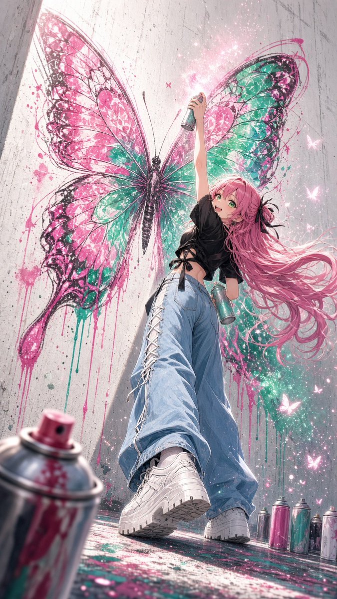 Anime Graffiti Butterfly Artist
