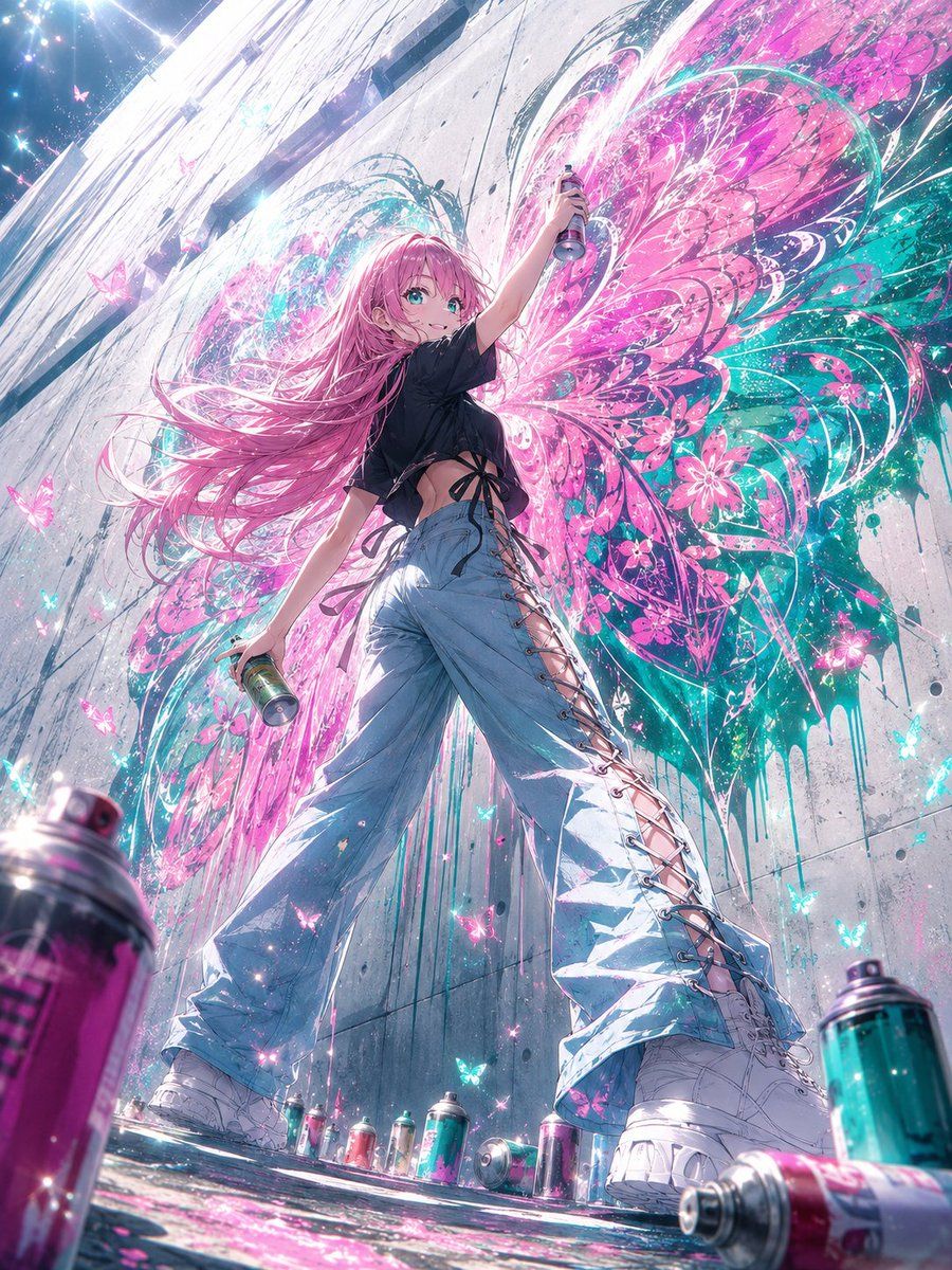 Anime Graffiti Butterfly Artist