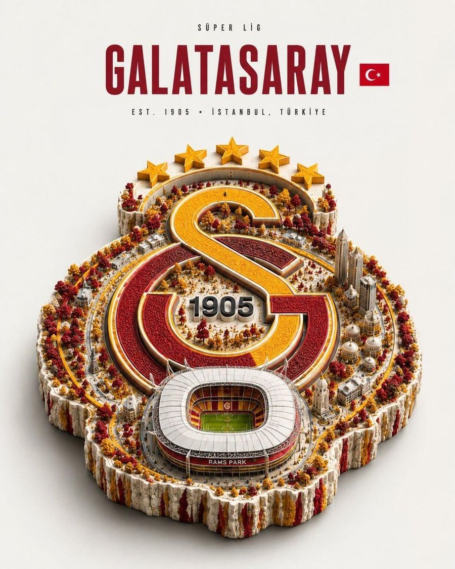 Diorama paesaggistico con stemma calcistico