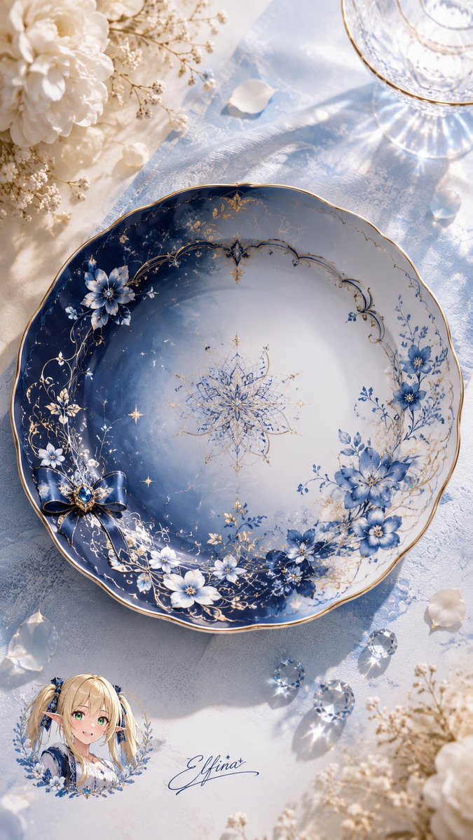 Plato de porcelana de fantasía Elfina
