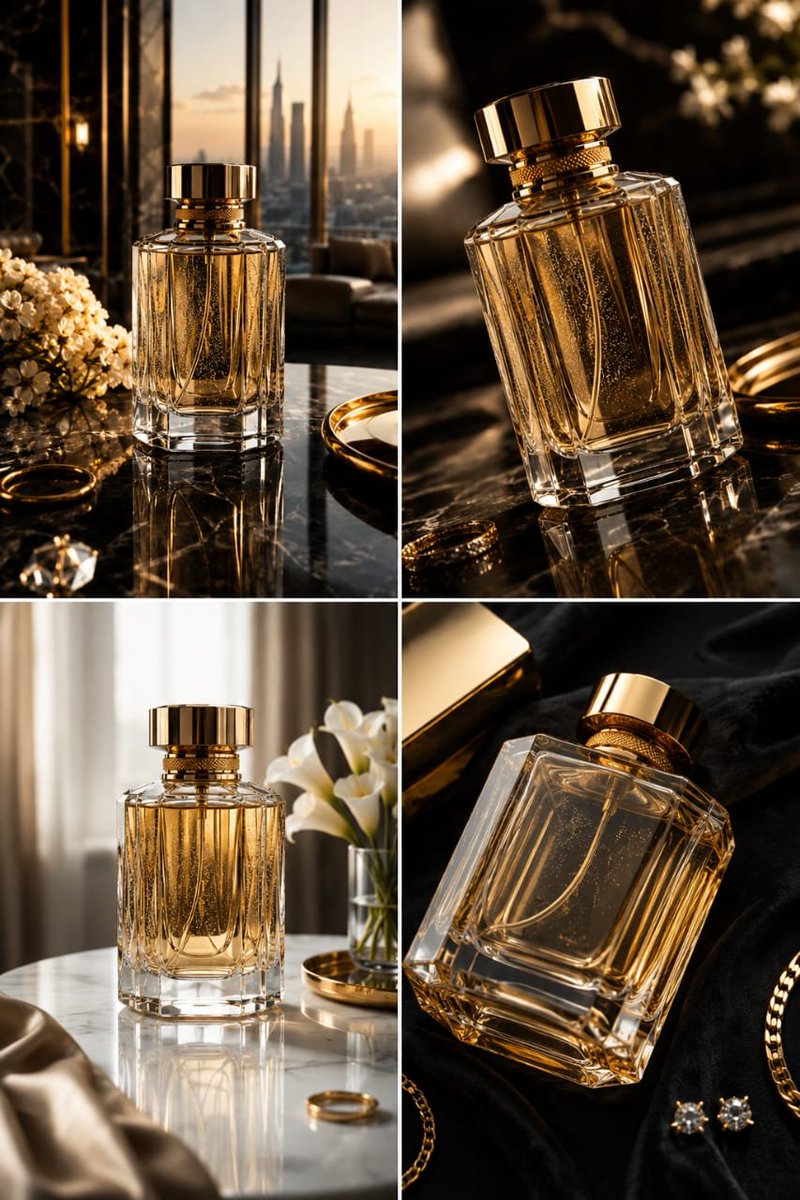 Fotografía comercial de perfumes de lujo