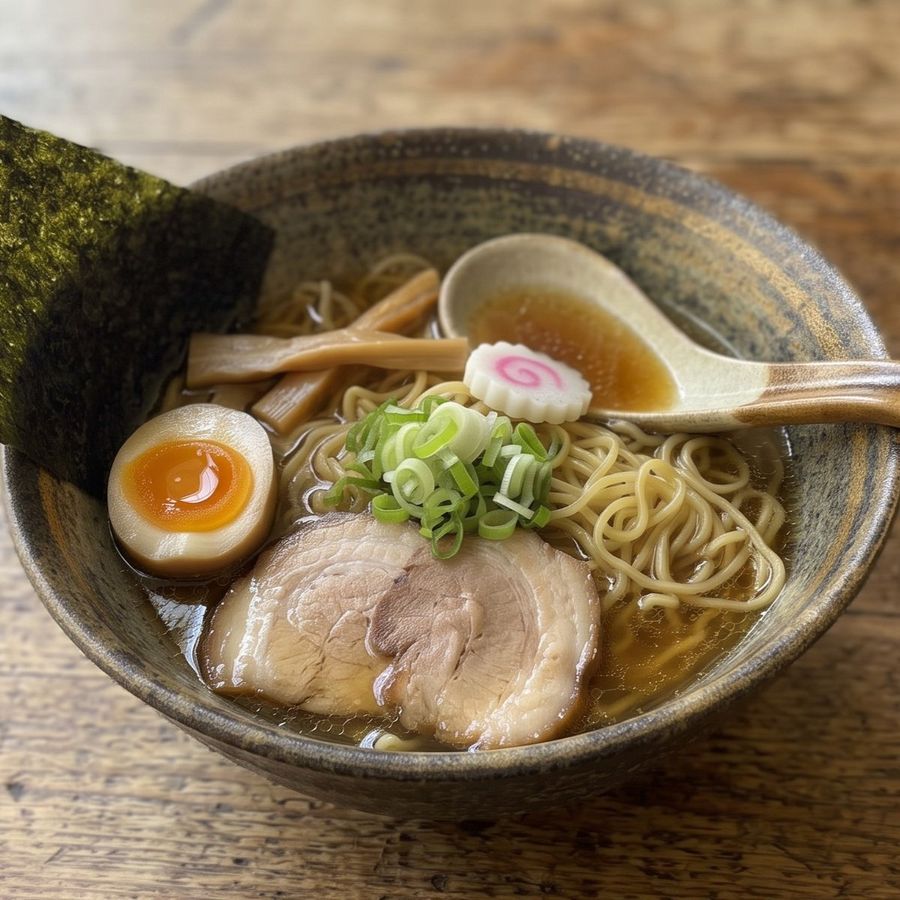 Tazón de ramen shoyu realista