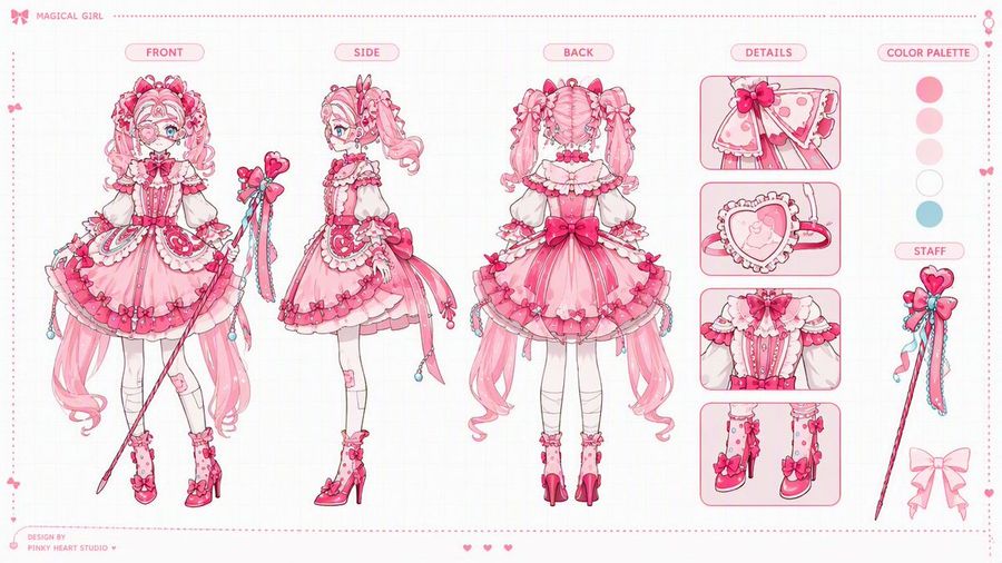 Scheda personaggio Magical Girl rosa
