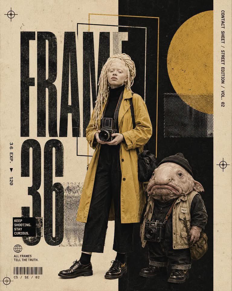 ヴィンテージ・モダニスト風エディトリアル・コラージュポスター