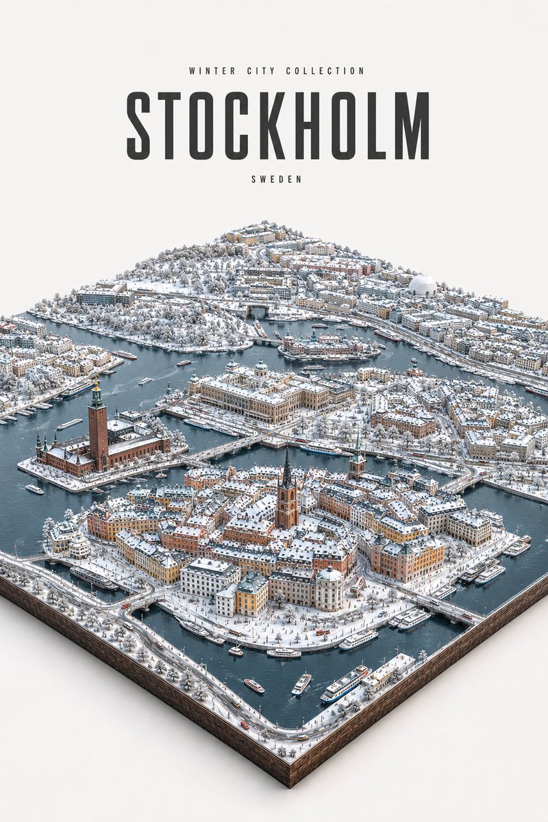 Diorama isometrico di una città in inverno