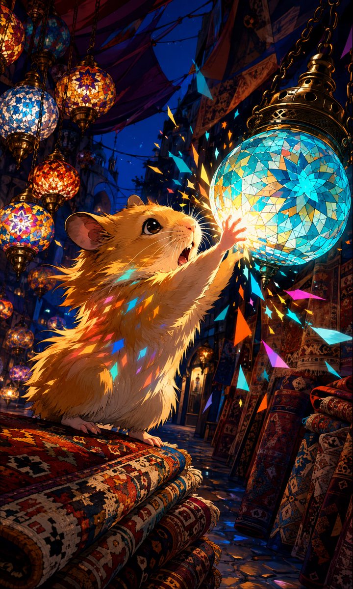 Hamster no Bazar de Lanternas Turcas