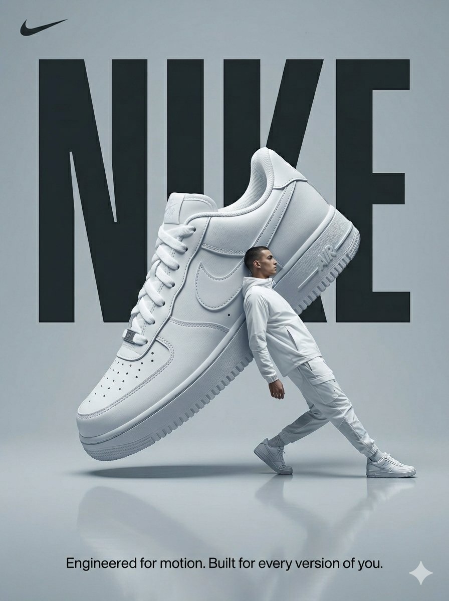 Poster quảng cáo phong cách siêu thực của Nike Sportswear