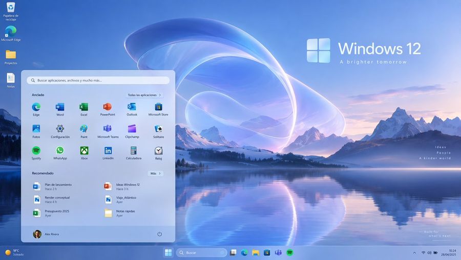 ภาพจำลอง UI อย่างเป็นทางการของ Windows 12