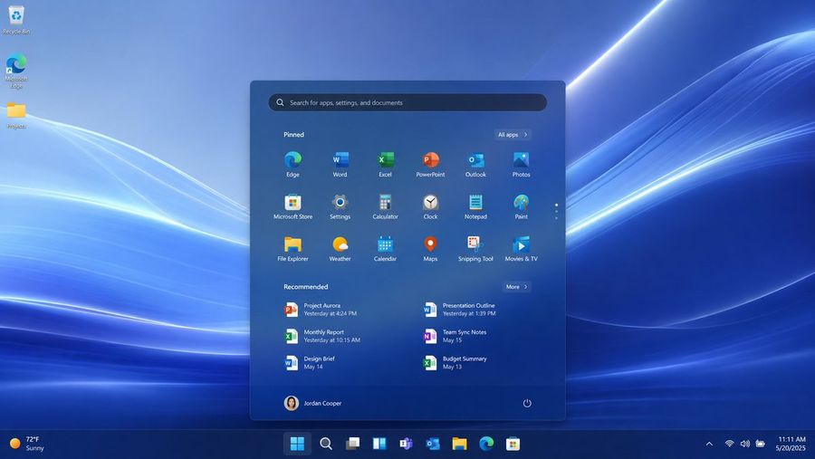 Windows 12 आधिकारिक UI मॉकअप