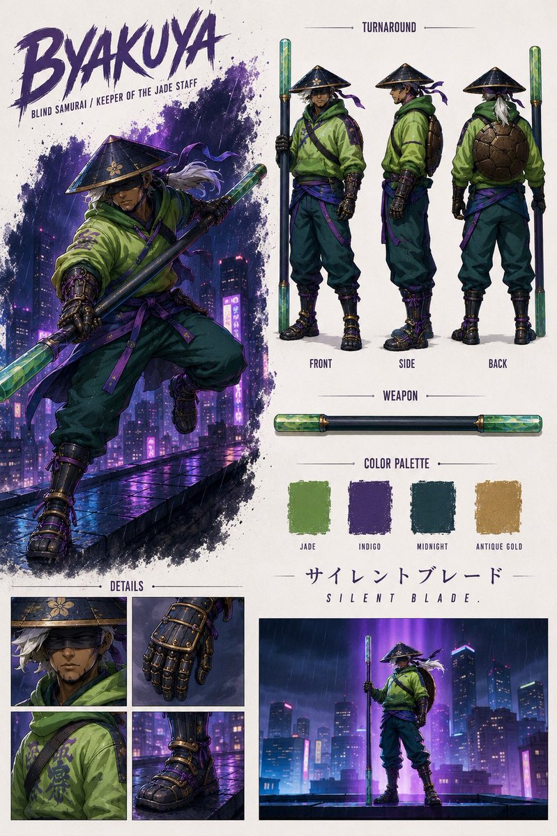 Scheda personaggio Samurai Cyberpunk Byakuya