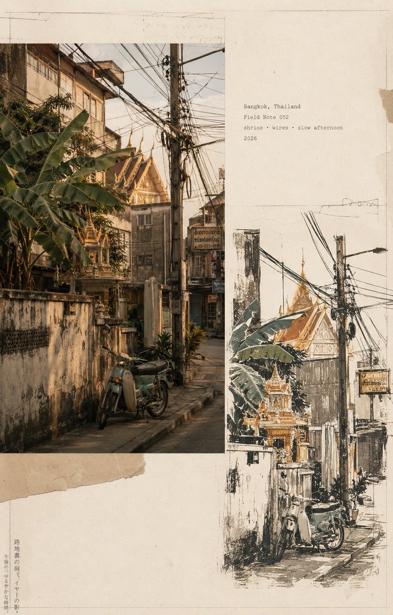 Vintage-Reisetagebuch-Collage