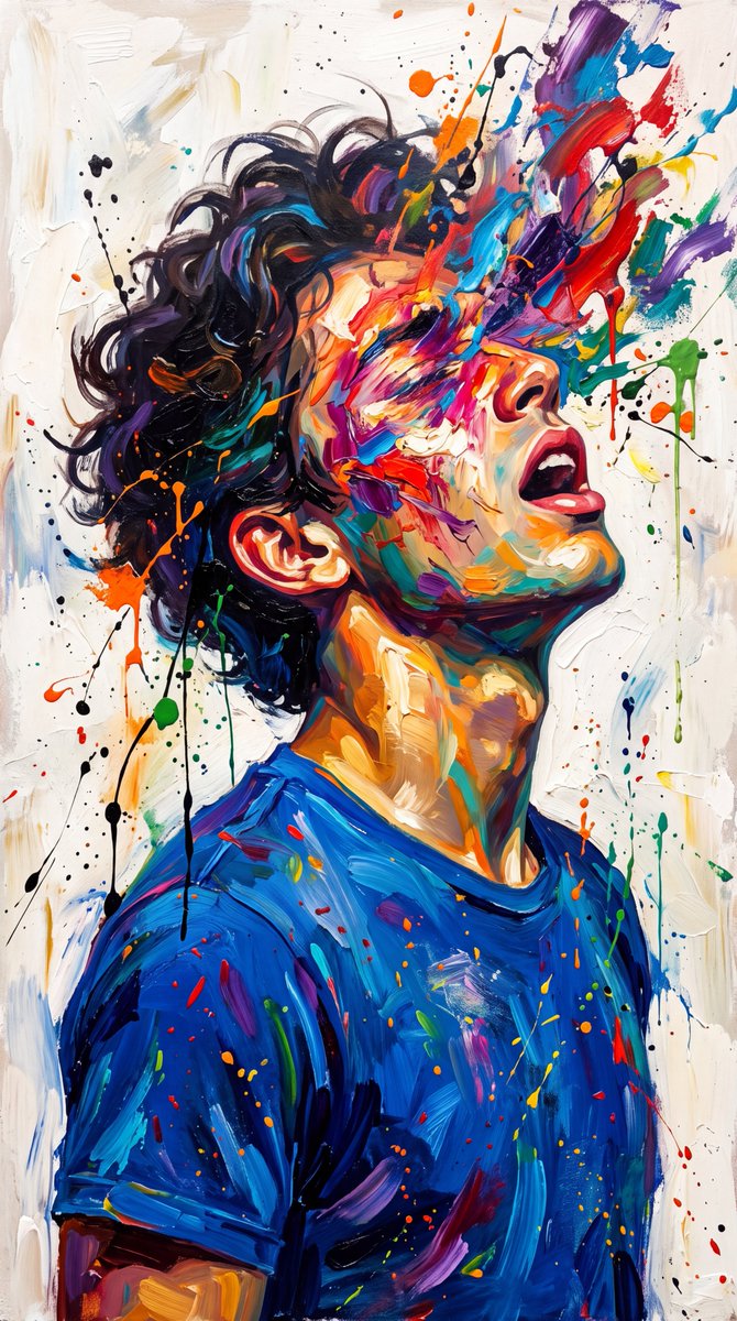 ภาพวาดแนว Abstract Expressionist ที่ระเบิดออกมาเป็นสีสัน