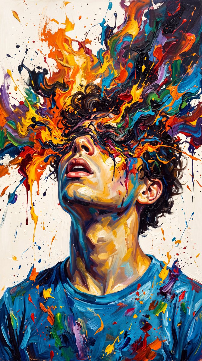 ภาพวาดแนว Abstract Expressionist ที่ระเบิดออกมาเป็นสีสัน